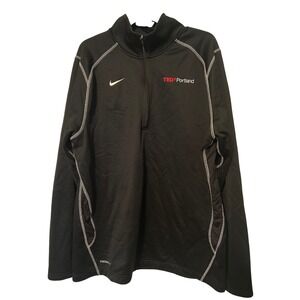 Nike Therma Fit Mens Black TEDx Portland 1/4 Zip Pullover Long Sleeve Shirt XL